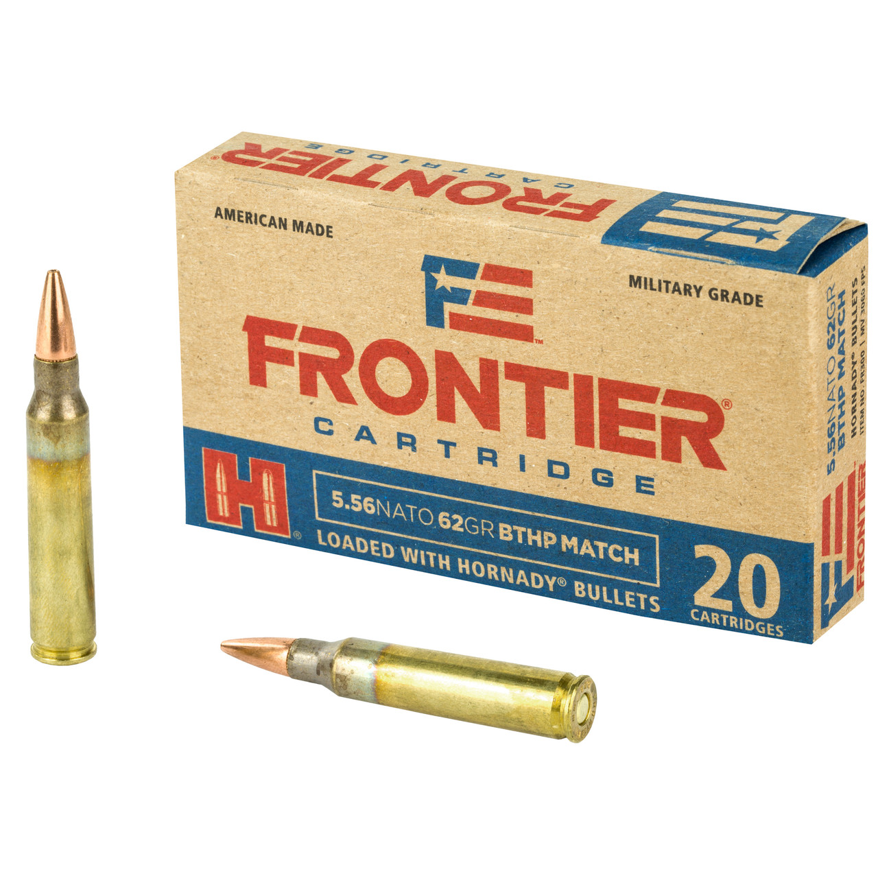 Frontier .223 Rem, 5.56x45mm NATO, 62 Grain, BTHP