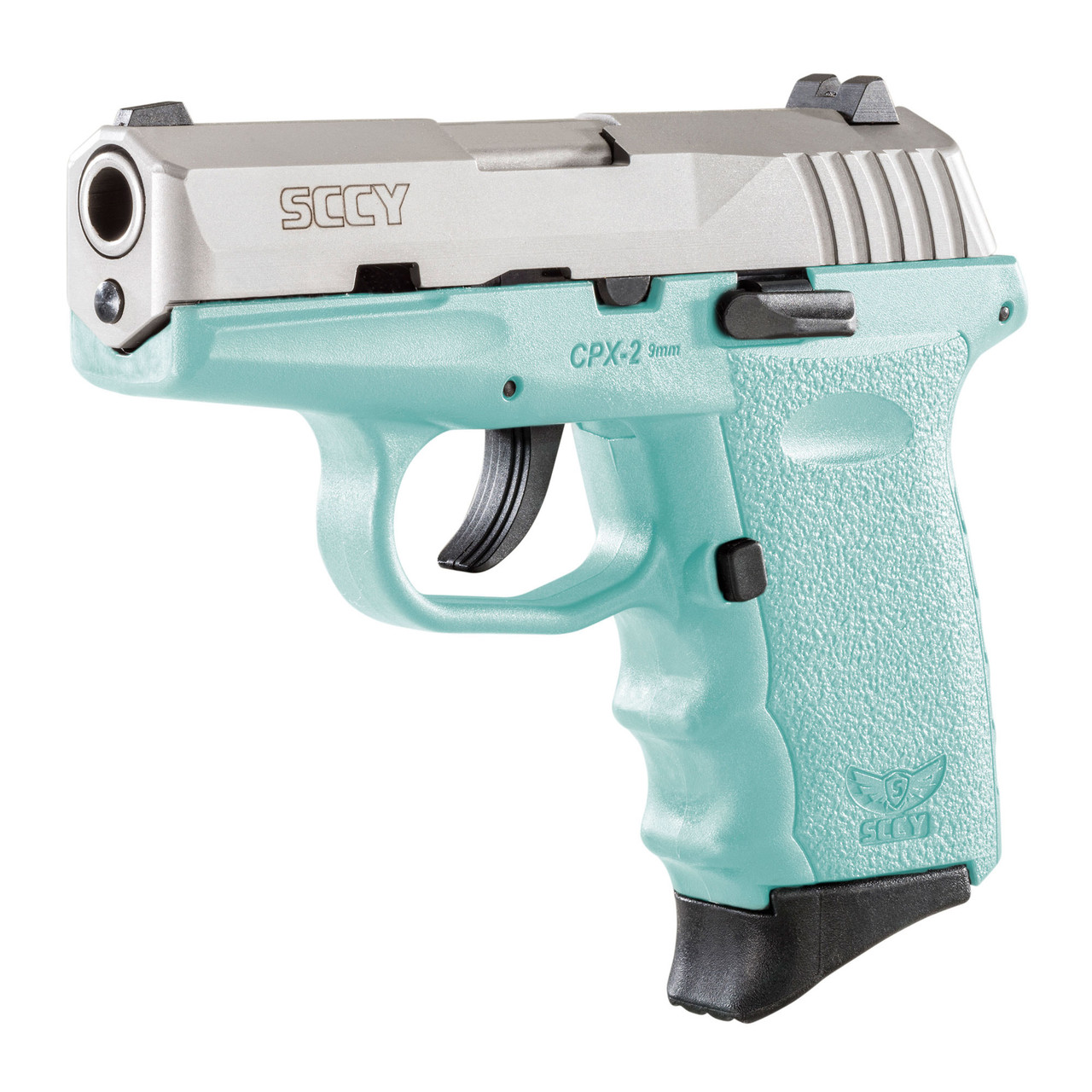 SCCY Industries Firearms CPX-2 Robin Egg Blue Polymer Frame with Stainless Steel Slide, No Safety