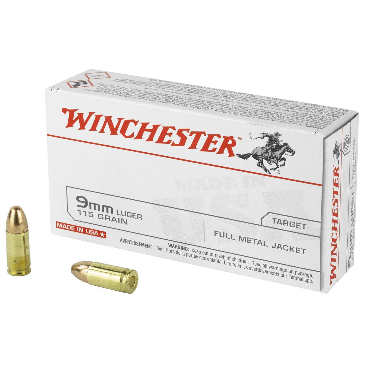 Winchester USA 9mm 115gr White Box Q4172