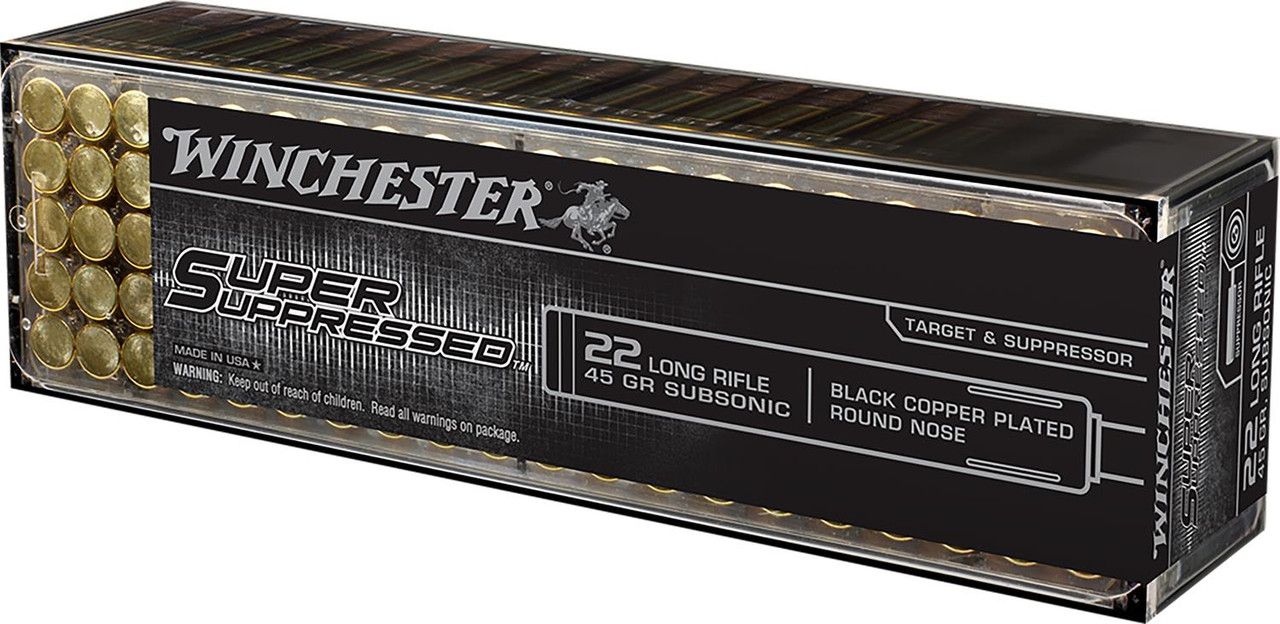 Winchester Super Suppressed .22 LR Black Copper Plated Round Nose SUP22LR