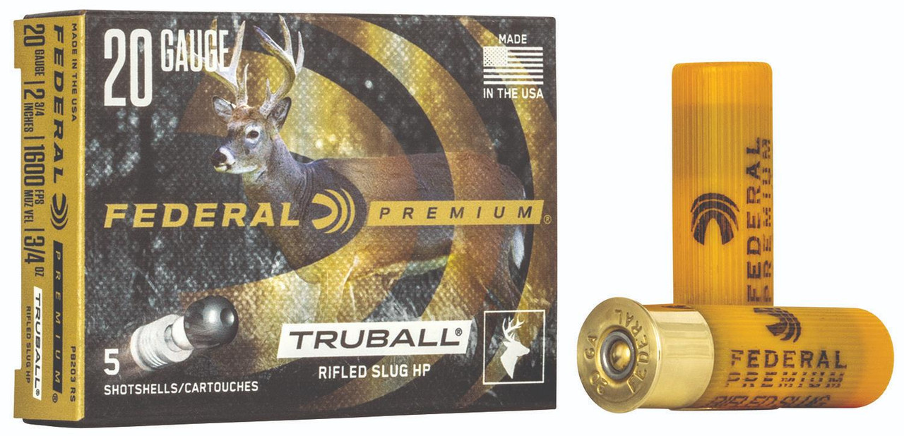 Federal Premium TruBall Rifled Slug 20 Gauge PB203RS