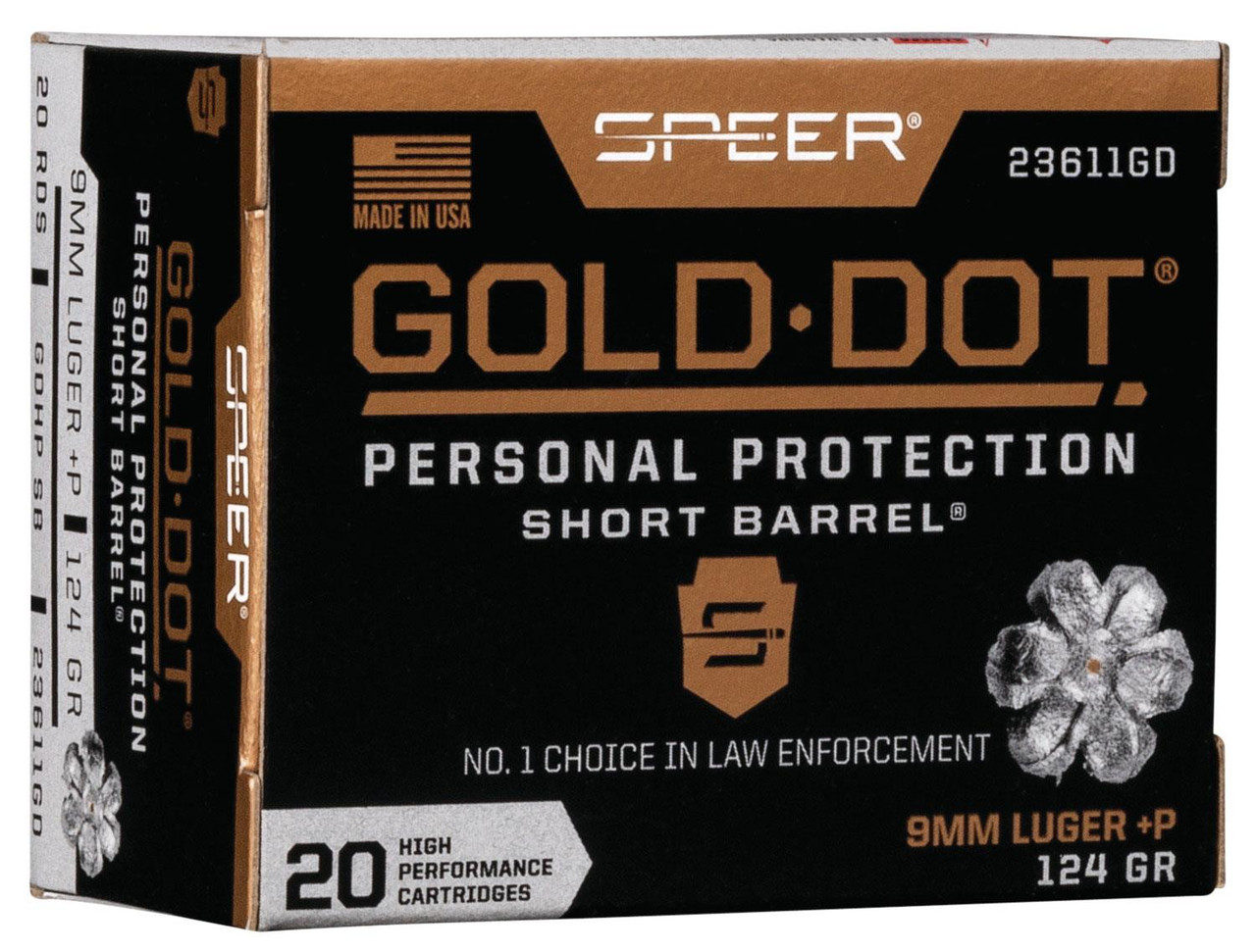 Speer Gold Dot Personal Protection 9mm Luger 23611GD
