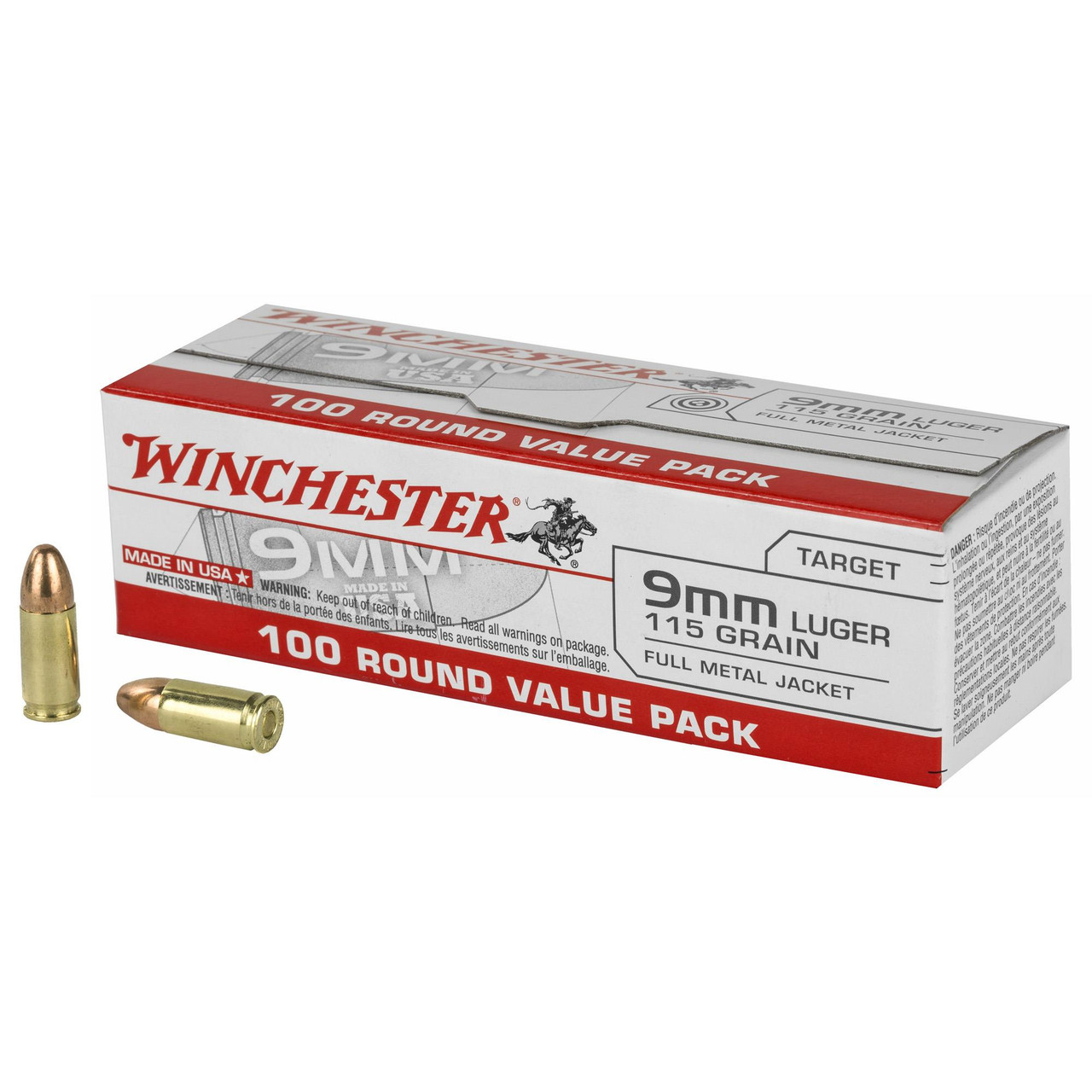 Winchester USA 9mm 115gr White Box Value Pack USA9MMVP
