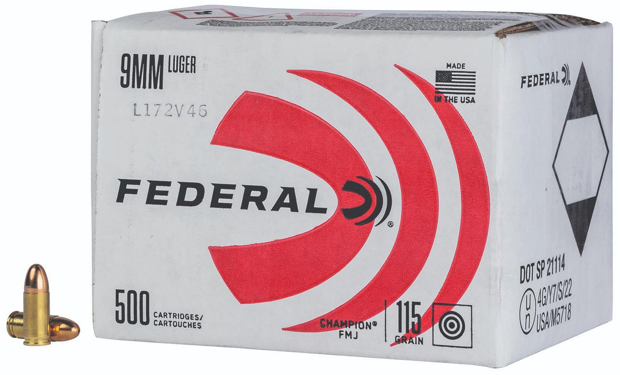 Federal Range, Target, Practice 9mm 500rd Bulk C9115A500