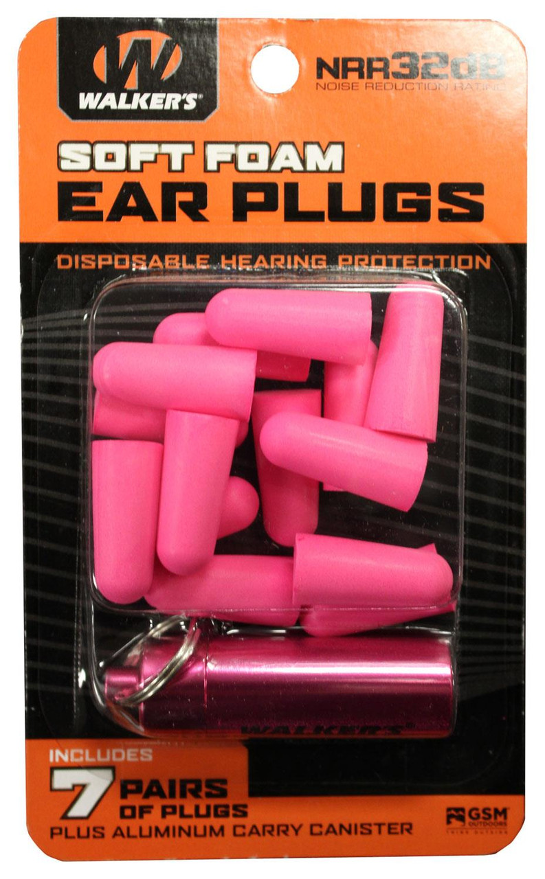 Walker's Disposable Pink Foam Ear Plugs