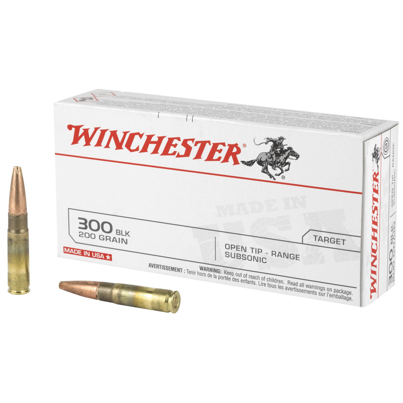 Winchester USA White Box 300 Blackout Open Tip Range Subsonic 200 USA300BLKX