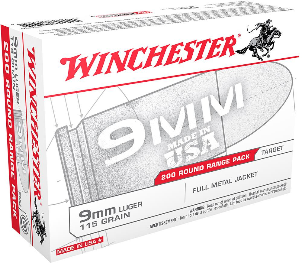 Winchester USA 9mm 115gr White Box Range Pack USA9W